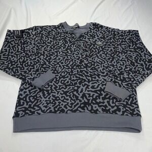 Legends Womens Grey Black Abstract Print Cotton Crewneck Sweatshirt Size L